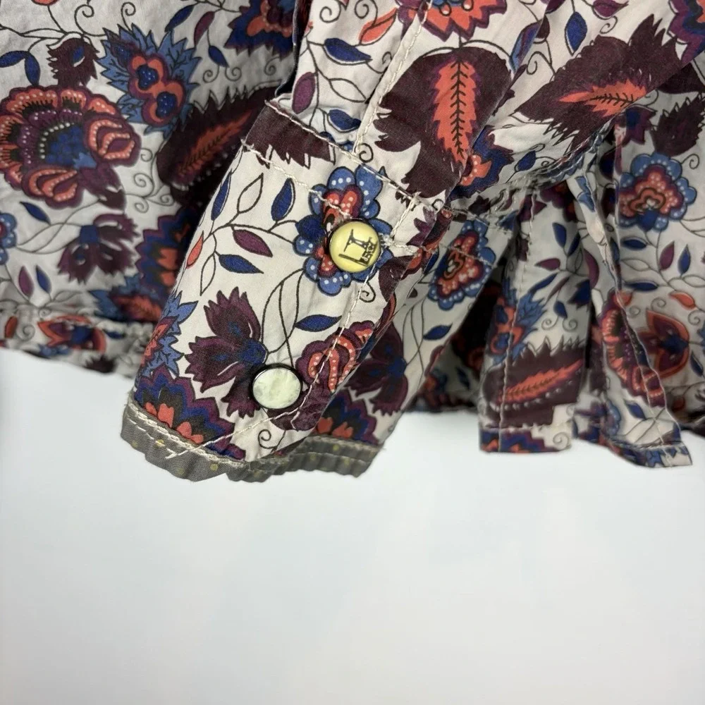 Scotch & Soda Shirt Mens Medium Pearl Snap Button Up Floral Western Casual